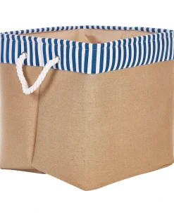 Discount Beliani Set di 2 cestini TUGUL Cotone Beige Beige Bianco Blu