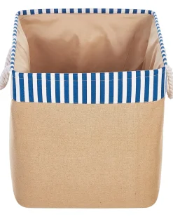 Discount Beliani Set di 2 cestini TUGUL Cotone Beige Beige Bianco Blu