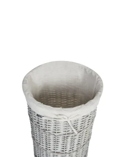 Outlet Beliani Set di 5 cestini VAKARI Legno di salice Bianco 55/89 L Bianco Grigio