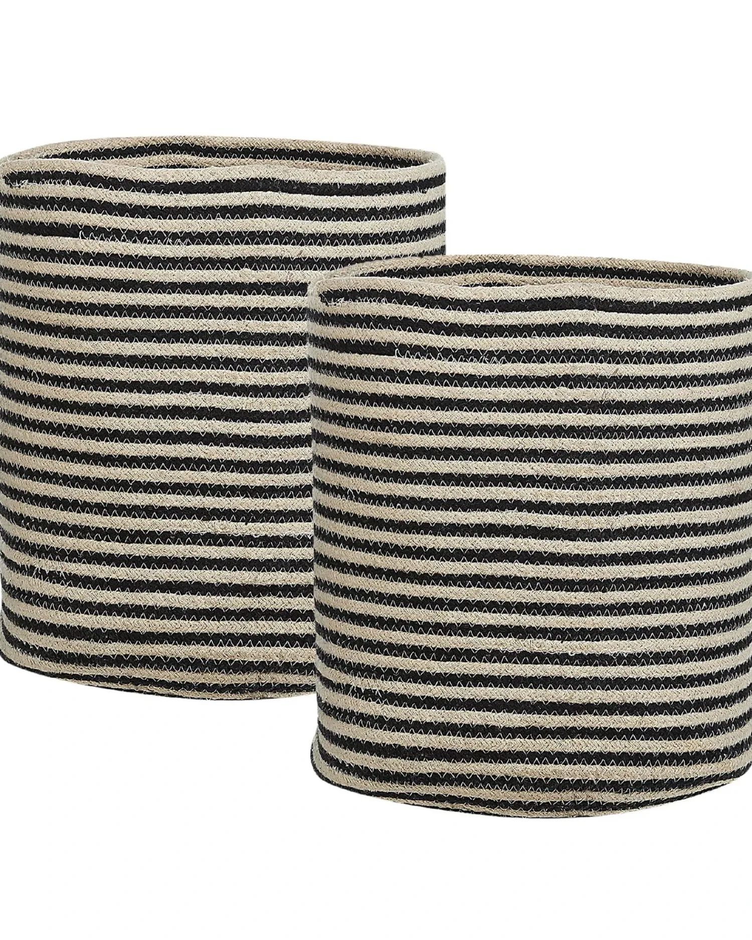 Beliani Set di 2 cestini YERKOY Cotone Nero Beige Nero