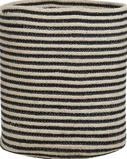 Beliani Set di 2 cestini YERKOY Cotone Nero Beige Nero
