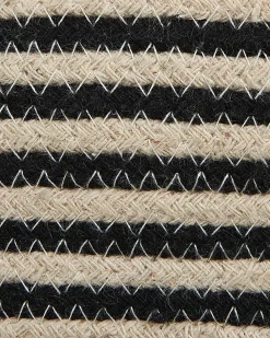Beliani Set di 2 cestini YERKOY Cotone Nero Beige Nero