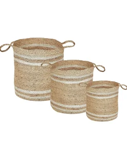 Beliani Set di 3 cestini ZHOB Iuta Naturale Beige Naturale