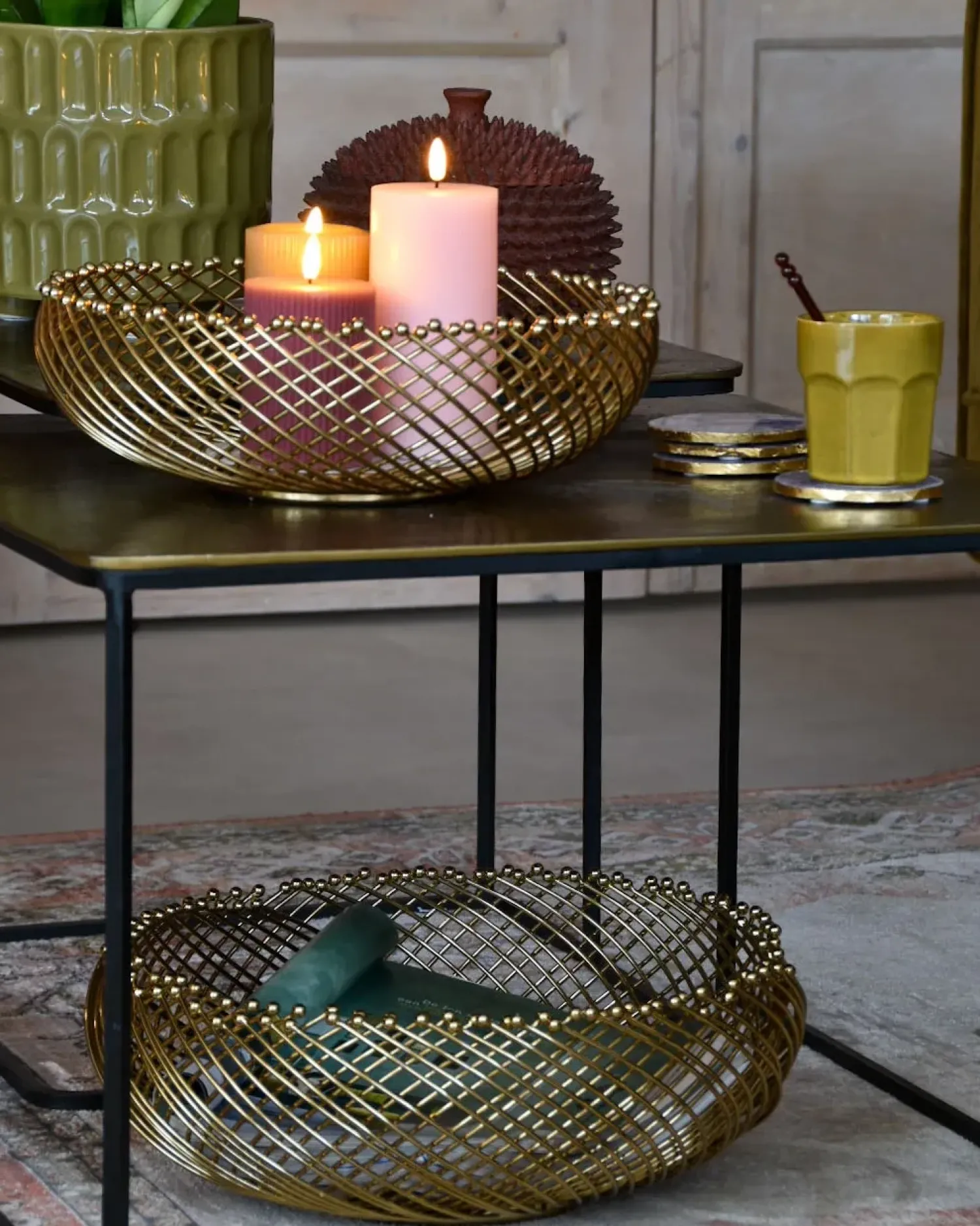 New Beliani Set di 2 ciotole decorative BALIUNG Metallo Oro