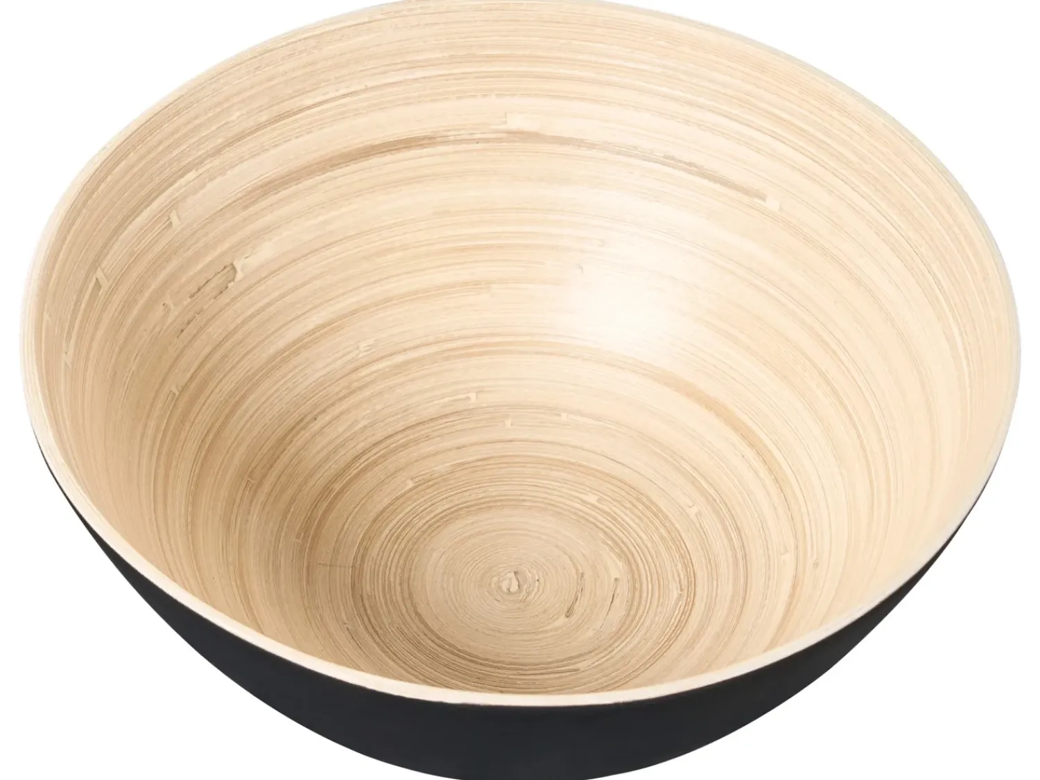 Outlet Beliani Set di 3 ciotole decorative BONHEUR Bambù Nero Naturale Nero
