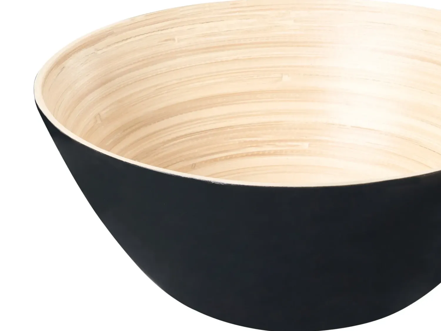 Outlet Beliani Set di 3 ciotole decorative BONHEUR Bambù Nero Naturale Nero