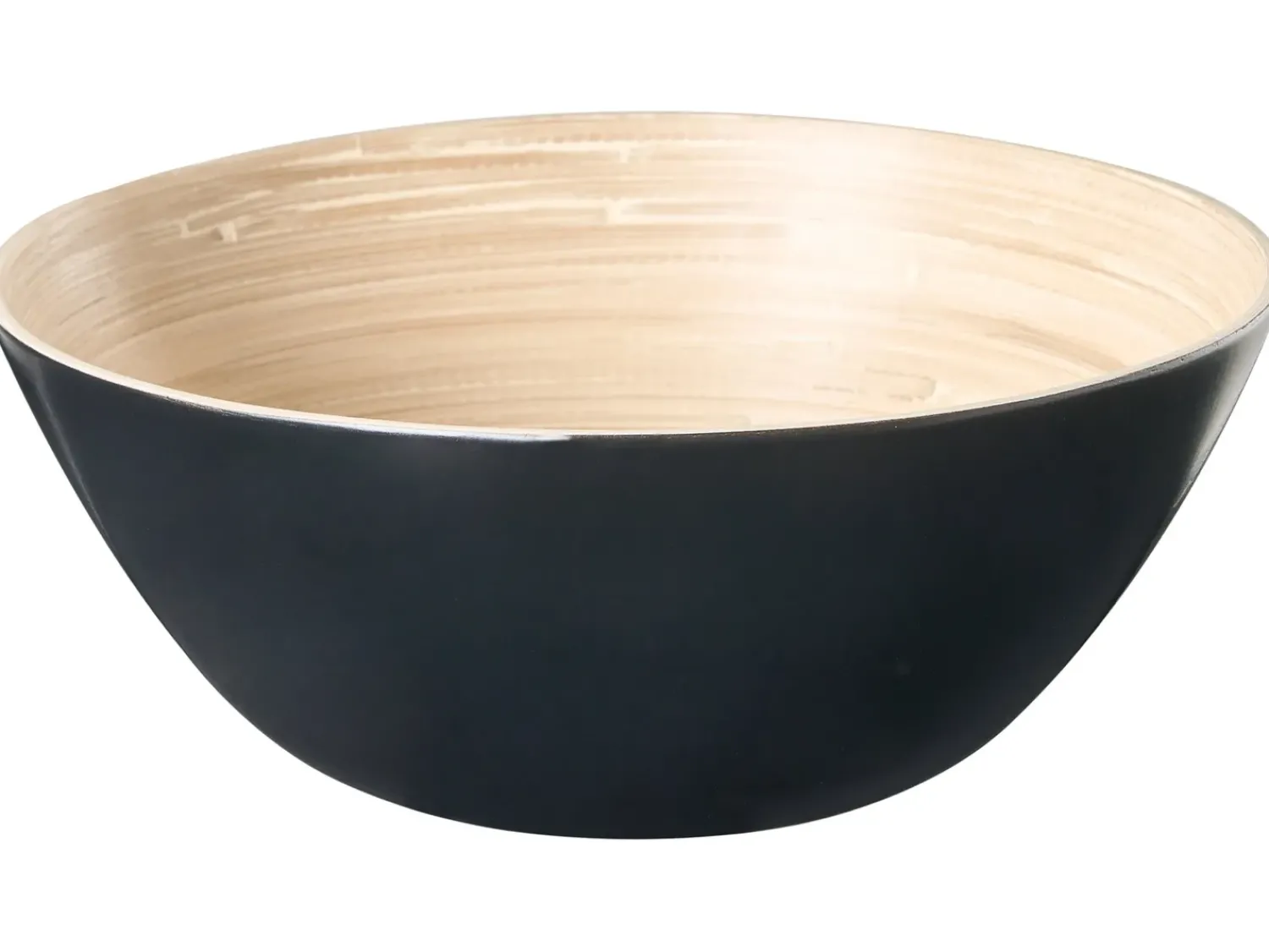 Outlet Beliani Set di 3 ciotole decorative BONHEUR Bambù Nero Naturale Nero