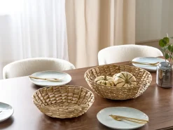 Discount Beliani Set di 2 ciotole decorative DALAT Vimini Naturale Beige Naturale