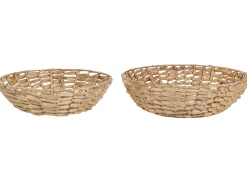 Discount Beliani Set di 2 ciotole decorative DALAT Vimini Naturale Beige Naturale