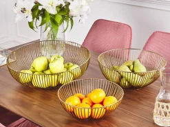 Online Beliani Set di 3 ciotole decorative GARUT Metallo Oro