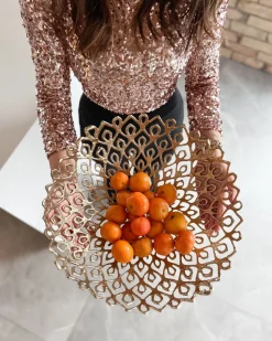 Clearance Beliani Set di 2 ciotole decorative GROGOL Metallo Oro