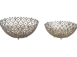 Clearance Beliani Set di 2 ciotole decorative GROGOL Metallo Oro