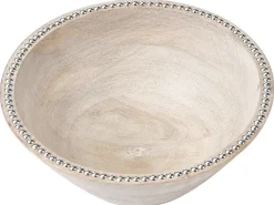 Clearance Beliani Set di 2 ciotole decorative LUXOR Legno di mango Marrone chiaro Marrone Argento