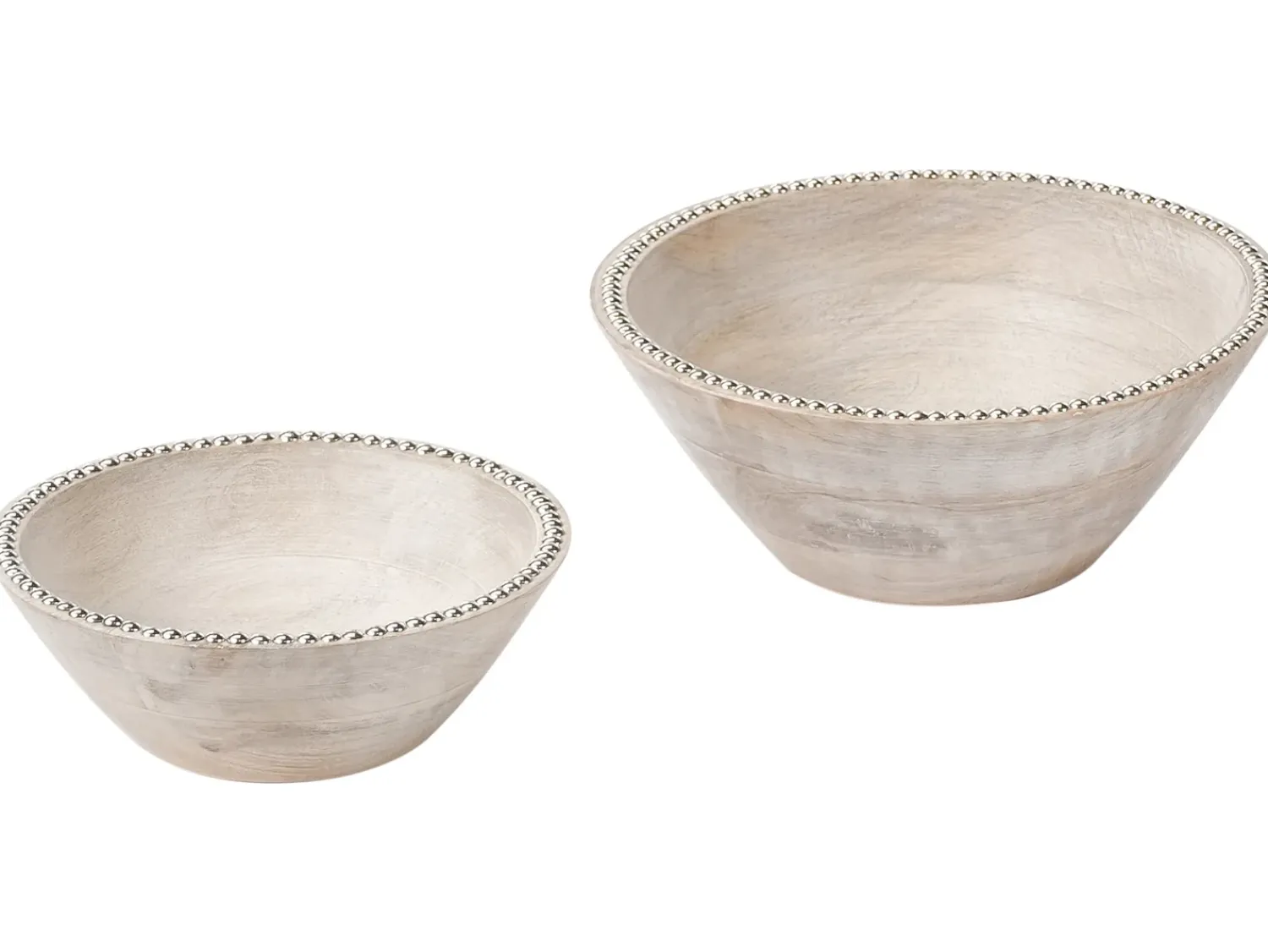 Clearance Beliani Set di 2 ciotole decorative LUXOR Legno di mango Marrone chiaro Marrone Argento