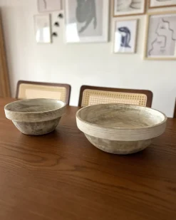 Online Beliani Set di 2 ciotole decorative MINYA Legno di mango chiaro Marrone