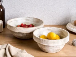 Online Beliani Set di 2 ciotole decorative MINYA Legno di mango chiaro Marrone