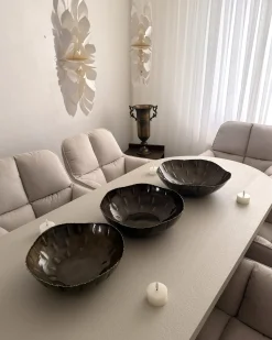Discount Beliani Set di 3 ciotole decorative PINANG Metallo Ottone
