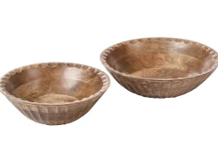 Beliani Set di 2 ciotole decorative SOHAG Legno di mango Marrone