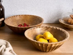 Beliani Set di 2 ciotole decorative SOHAG Legno di mango Marrone