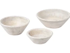 Sale Beliani Set di 3 ciotole decorative TANTA Legno di mango chiaro Marrone