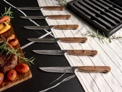 Best Beliani Set di 6 coltelli da bistecca NAGANO Marrone