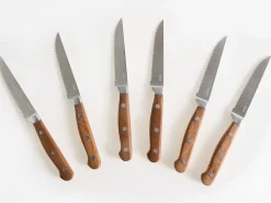 Best Beliani Set di 6 coltelli da bistecca NAGANO Marrone