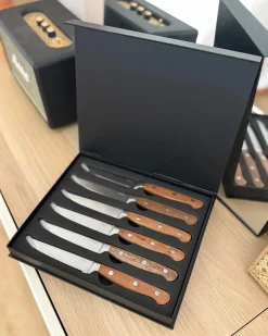 Best Beliani Set di 6 coltelli da bistecca NAGANO Marrone