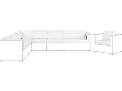 New Beliani Set di copricuscini per esterni XXL sporco Bianco