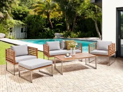 Outlet Beliani Set di copricuscini per esterni BERMUDA Grigio