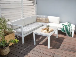 Outlet Beliani Set di copricuscini per esterni MESSINA sporco Bianco