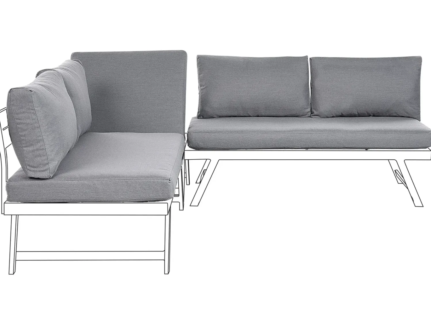 Outlet Beliani Set di copricuscini per esterni COCCORINO scuro Grigio