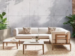 Online Beliani Set di copricuscini per esterni RIMA III chiaro Beige