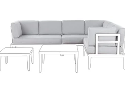 Best Beliani Set di copricuscini per esterni RIMA III chiaro Grigio
