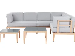 Best Beliani Set di copricuscini per esterni RIMA III chiaro Grigio