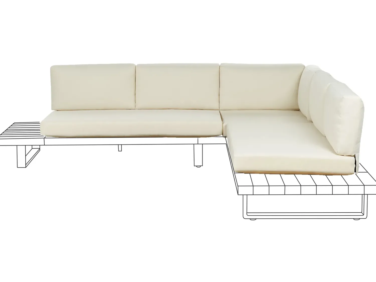 Clearance Beliani Set di copricuscini per esterni MYKONOS sporco Bianco