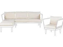 Clearance Beliani Set di copricuscini per esterni CREMONA sporco Bianco