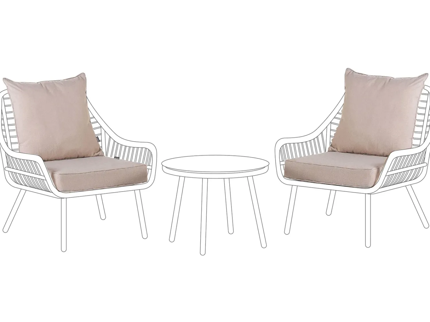 Clearance Beliani Set di copricuscini per esterni LAURETO Beige