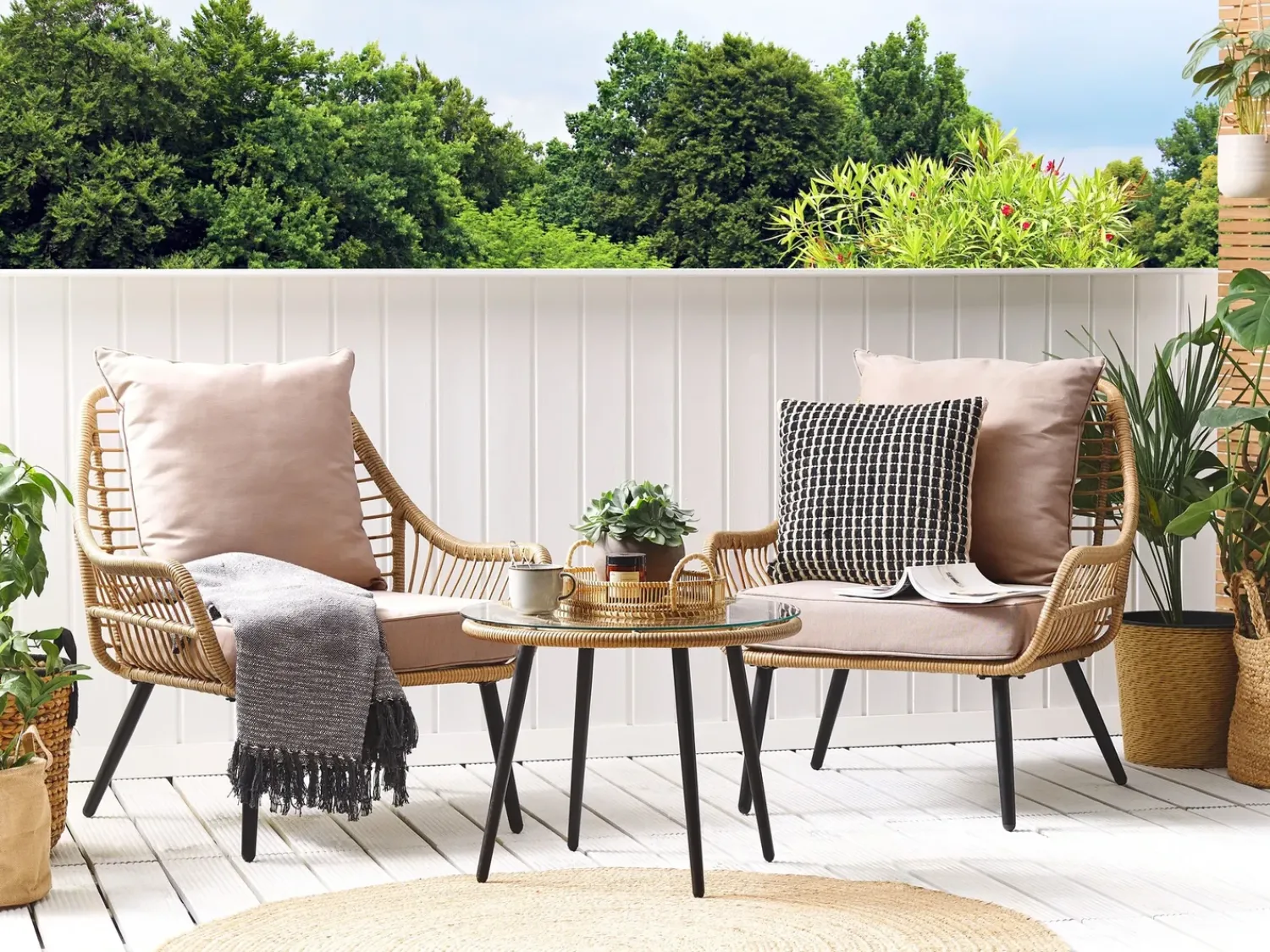 Clearance Beliani Set di copricuscini per esterni LAURETO Beige