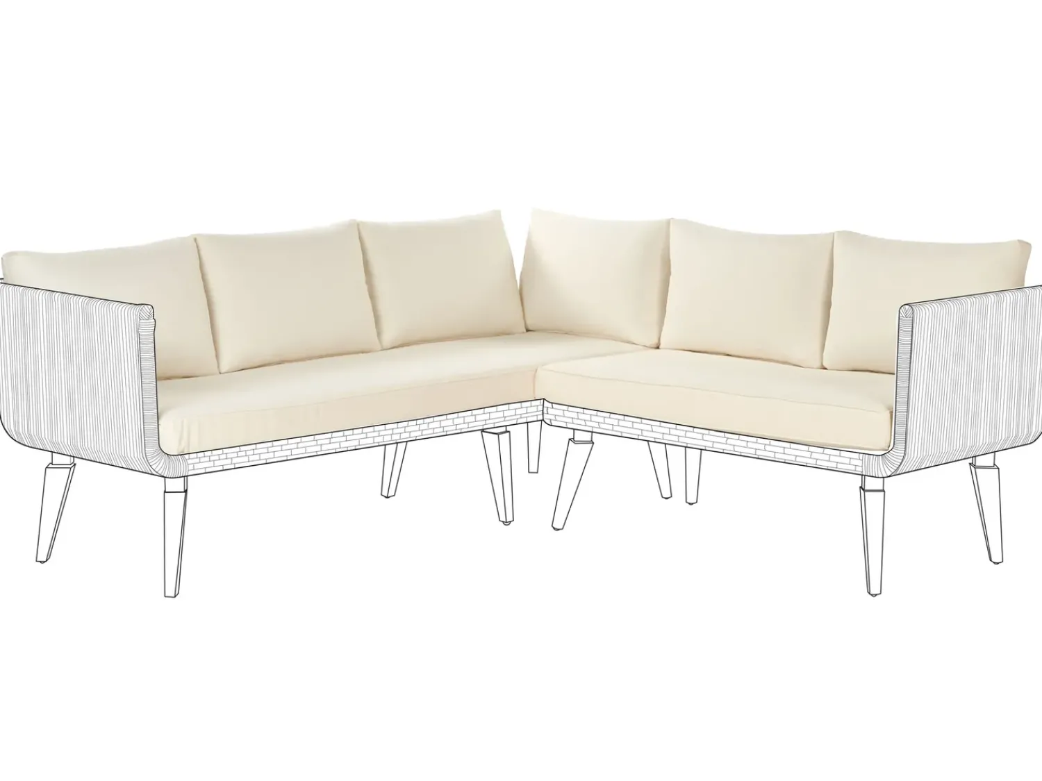 Online Beliani Set di copricuscini per esterni ALCAMO chiaro Beige