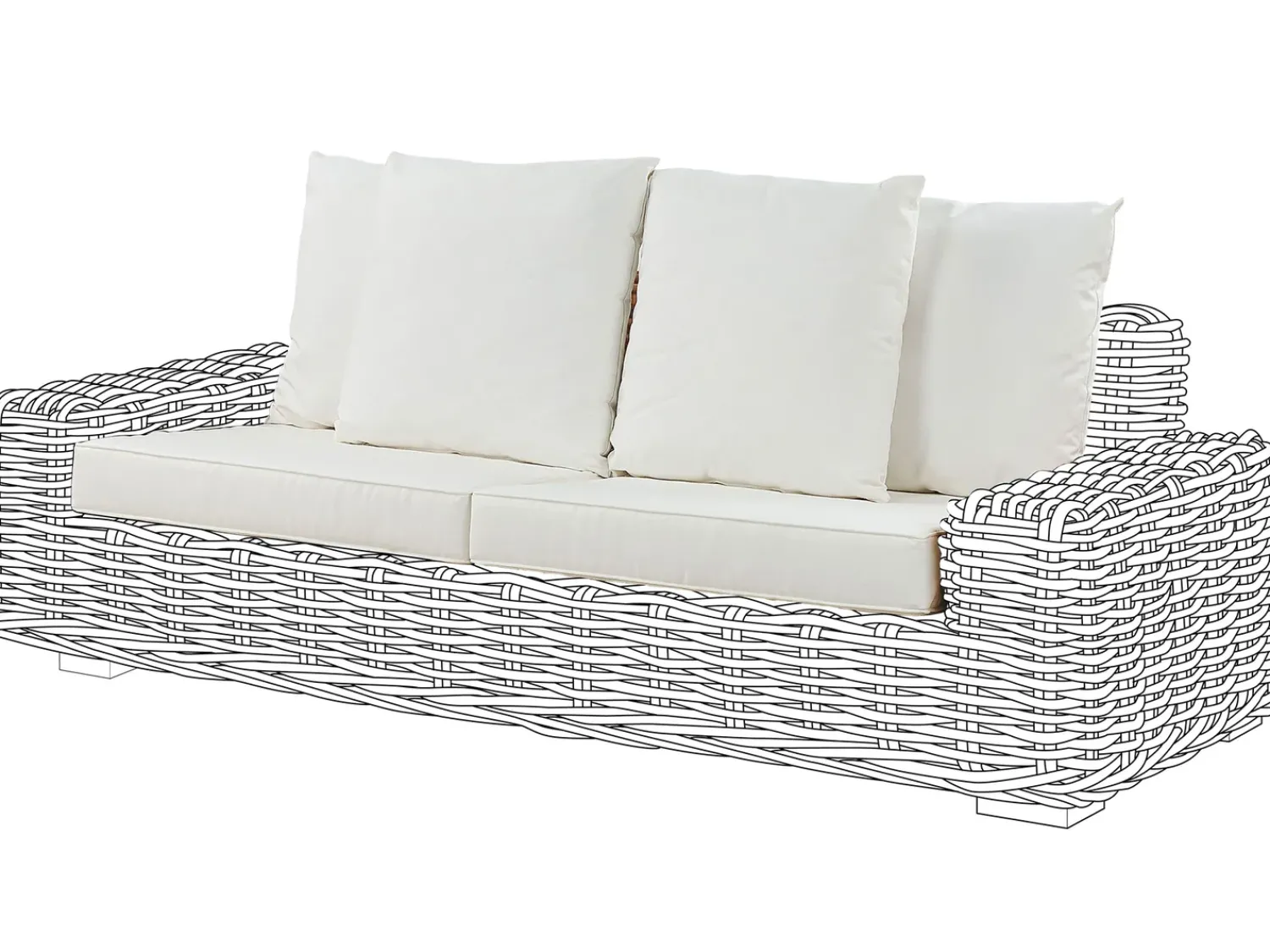 Hot Beliani Set di copricuscini per esterni FORLI Bianco