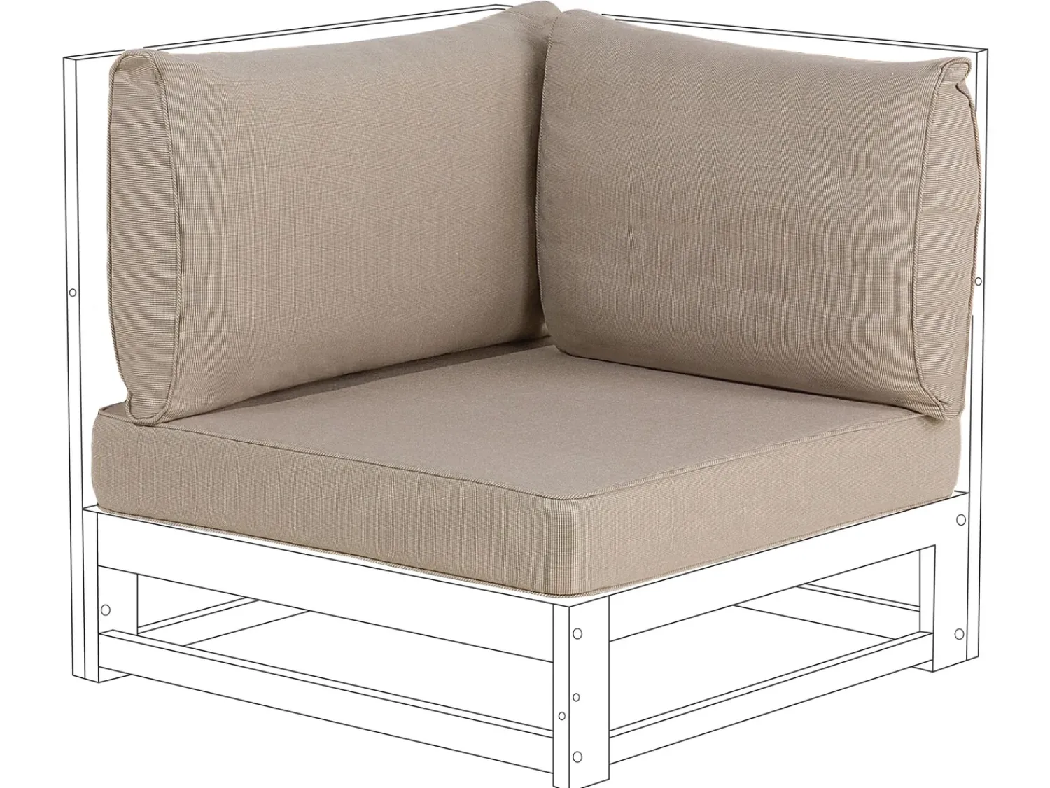 Hot Beliani Set di copricuscini per esterni TIMOR Tortora Beige