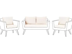 New Beliani Set di copricuscini per esterni VITTORIA sporco Bianco