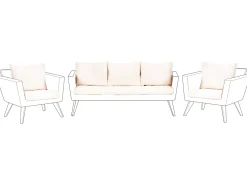 Best Beliani Set di copricuscini per esterni VITTORIA XL sporco Bianco