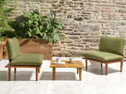 Beliani Set di copricuscini per esterni FRASCATI oliva Verde