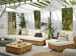 Best Beliani Set di copricuscini per esterni VARALLO sporco Bianco