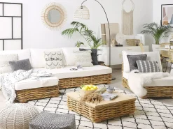 Best Beliani Set di copricuscini per esterni VARALLO sporco Bianco