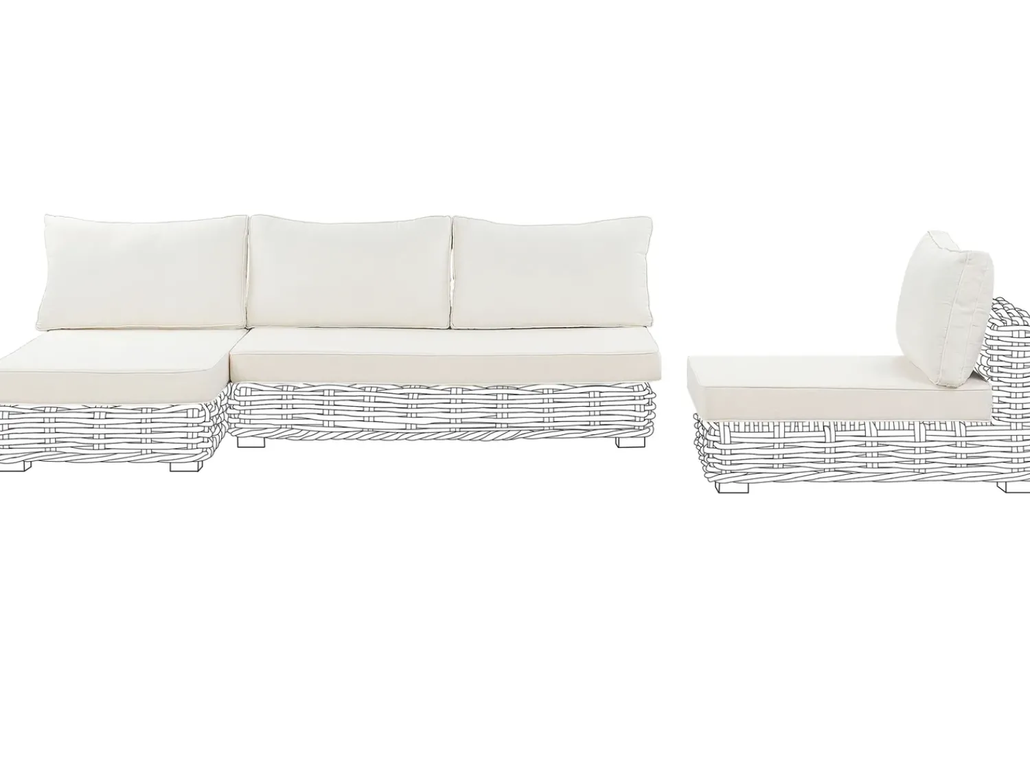 Best Beliani Set di copricuscini per esterni VARALLO sporco Bianco
