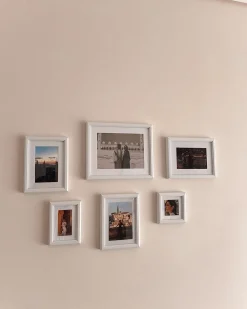 Online Beliani Set di 6 cornici per foto ZINARE Paesaggio Bianco