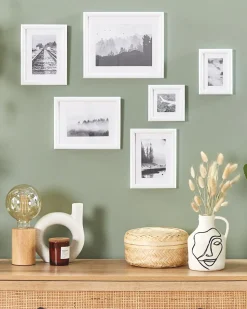 Online Beliani Set di 6 cornici per foto ZINARE Paesaggio Bianco