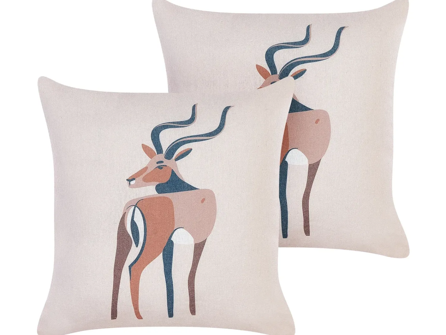 Sale Beliani Set di 2 cuscini ABAL 45 x 45 cm Beige Trama animale Beige Marrone Nero
